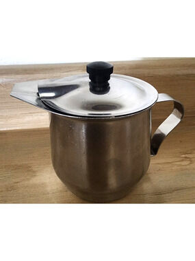 Vintage Vollrath 18-8 Stainless Lidded Creamer # 46611 JAPAN Removable Lid *